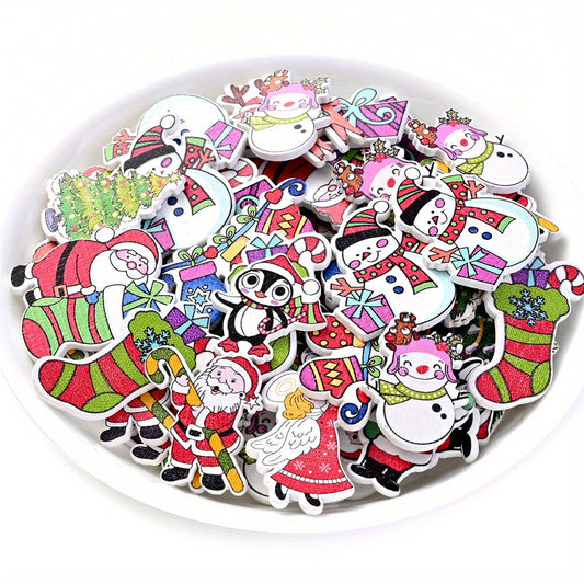 Christmas Wooden Beads for Holiday Crafts