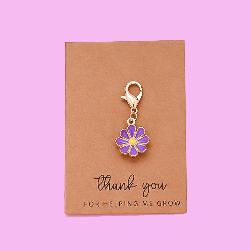 Daisy Flower Keychain with Thank You Card