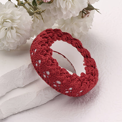 1 Roll 1.8cm Embroidered Lace Trim Ribbon