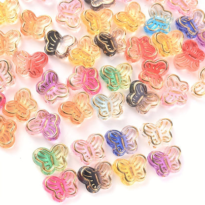 50PCS 7×8mm Mini Butterfly Acrylic Bead Set