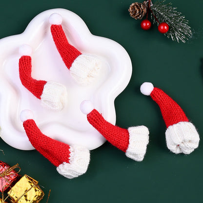 10PCS Mini Christmas Hat & Scarf Bottle Decoration Set