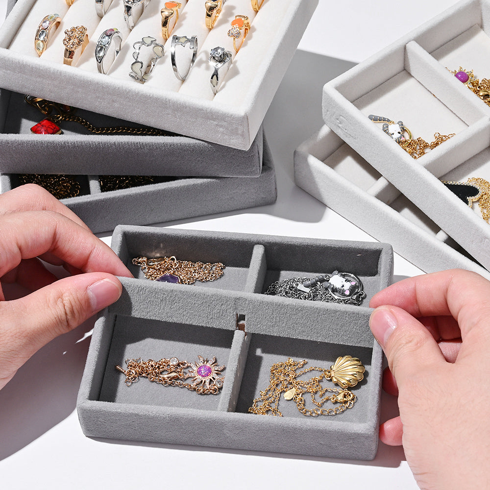 Elegant Velvet Jewelry Display Trays