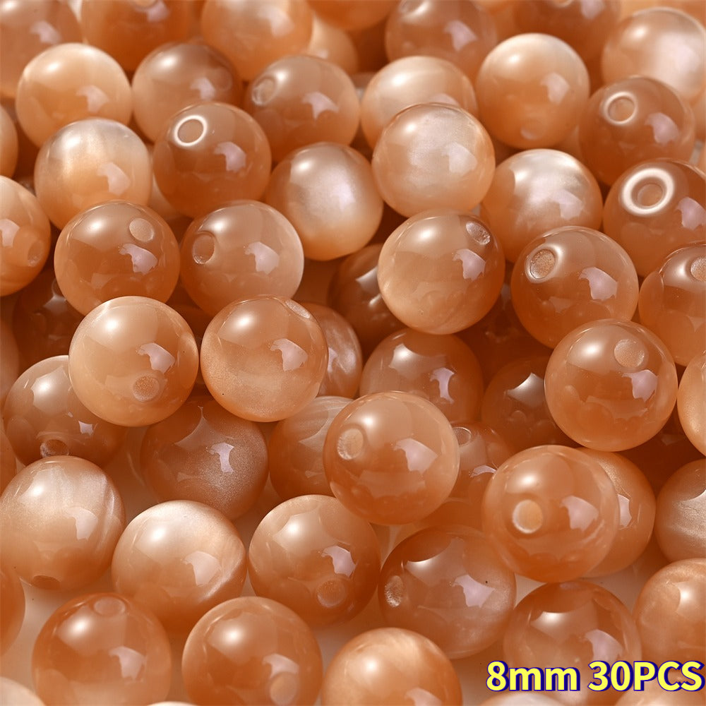 Cat Eye Resin Round Beads