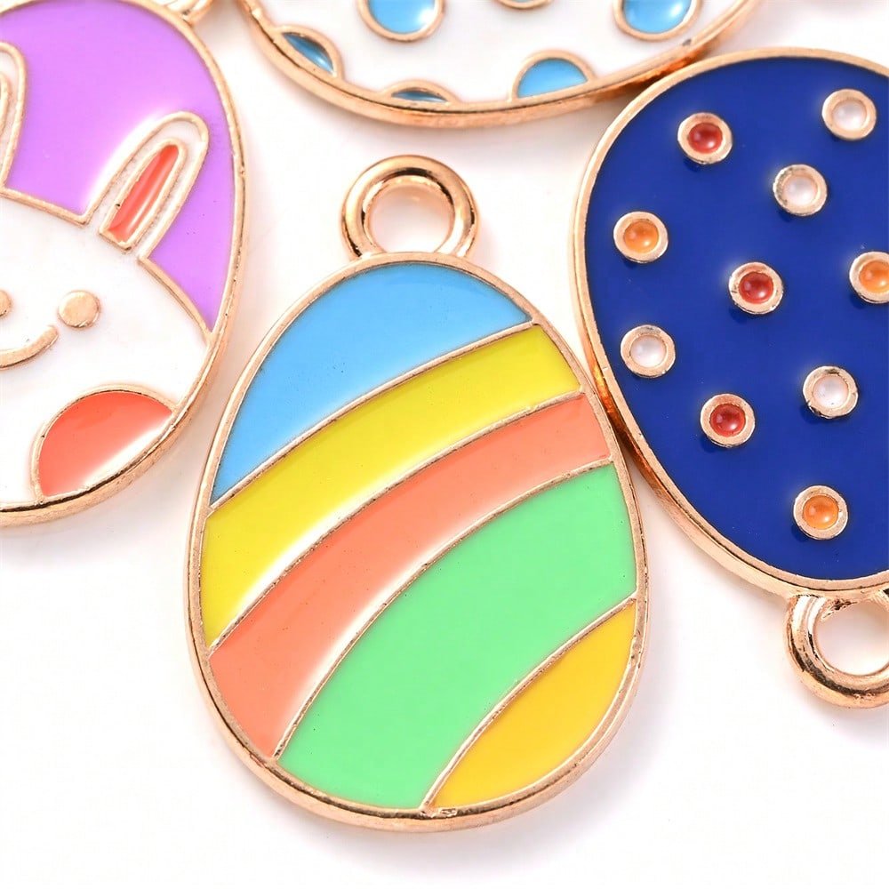 Easter Egg Alloy Pendants