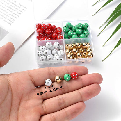 Red Green White Holiday Jewelry Making Bead Kit