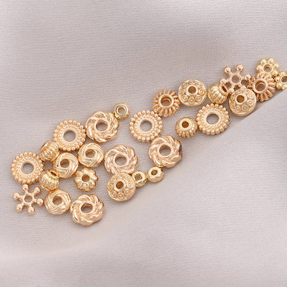 20PCS Gold Alloy Multi-Shape Spacer Bead Set