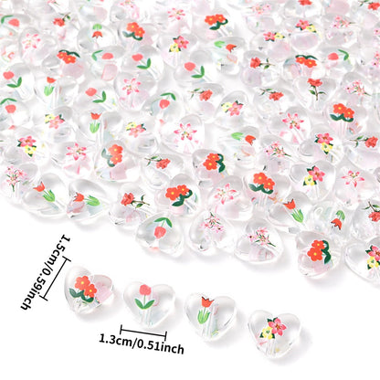 Transparent Acrylic Flower Beads