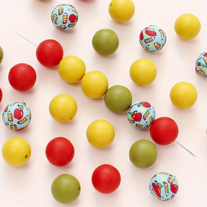 Mixed Color Round Silicone Beads