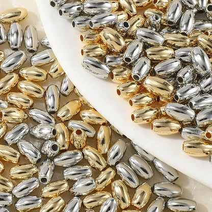 Gold and Silver Oval Acrylic Spacer Beads