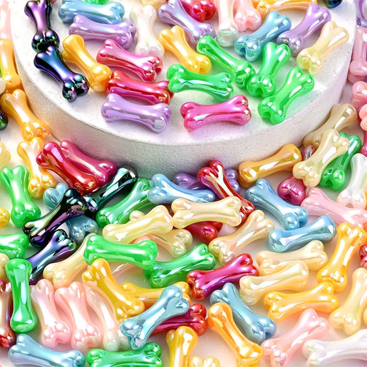 10PCS 9×20mm Colorful Bone Acrylic Bead Set