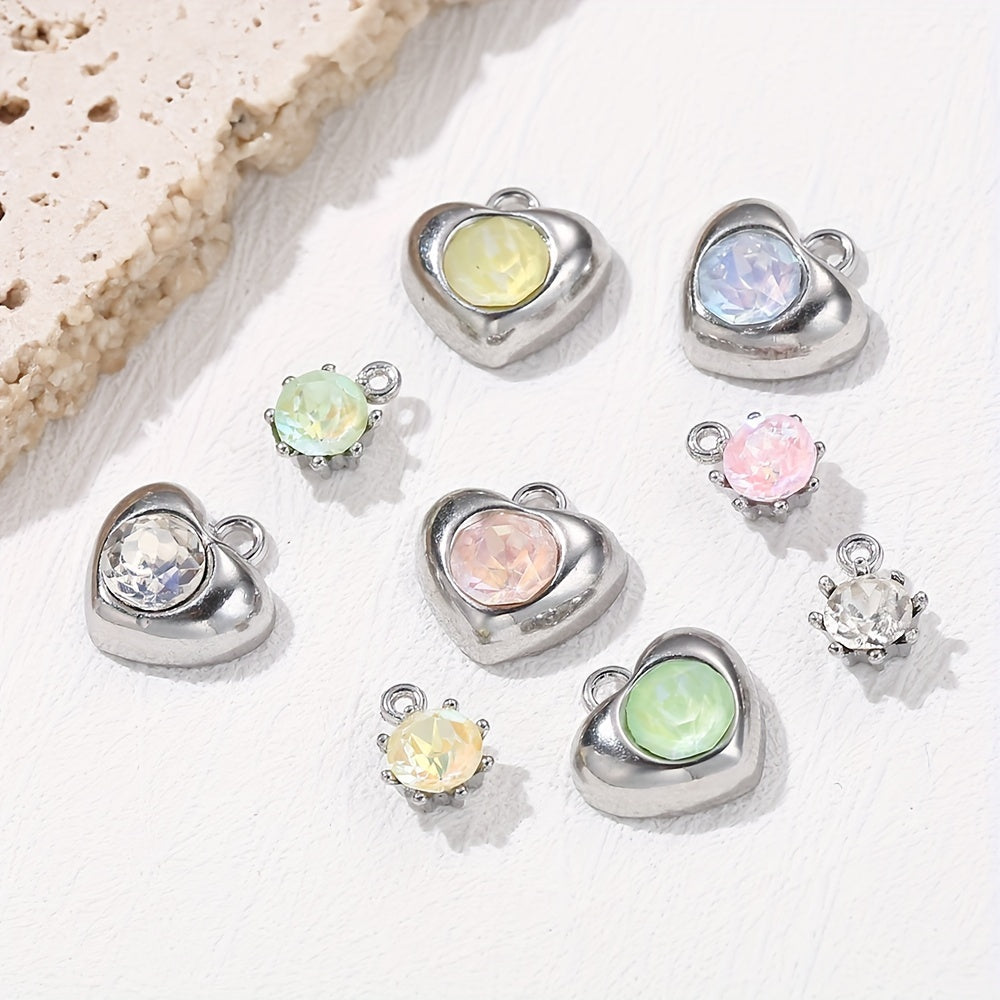 Alloy Heart Round Pendant Charms