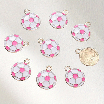 10PCS 13×17mm Colorful Football Acrylic Pendant Set