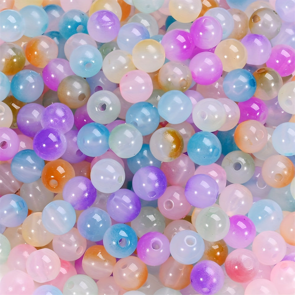 Mixed Color Imitation Jade Acrylic Beads