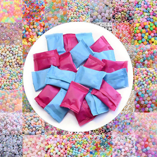 8 mm Multicolor Assorted Style Acrylic Beads