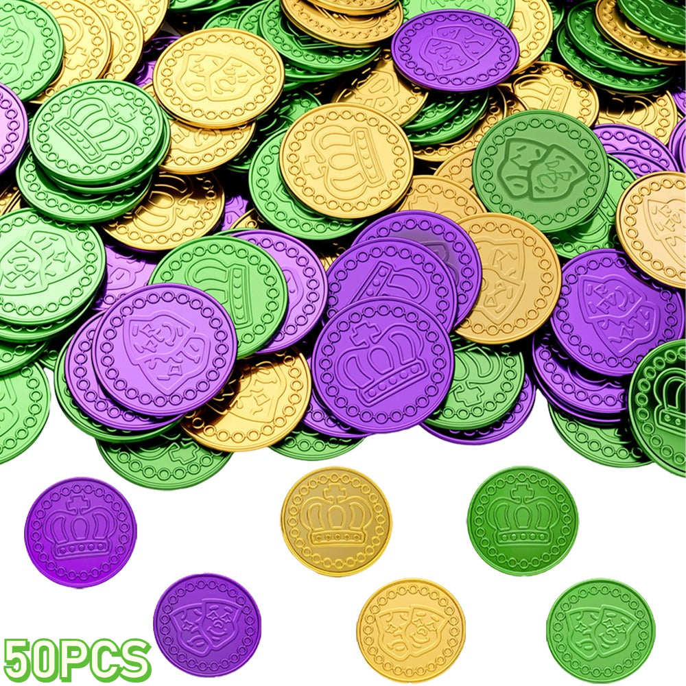 Mardi Gras Plastic Party Coins
