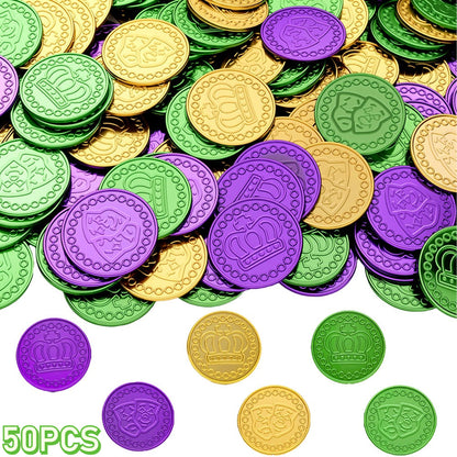 Mardi Gras Plastic Party Coins