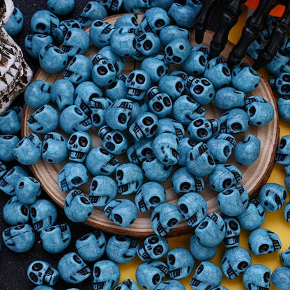 Blue Skull Acrylic Beads