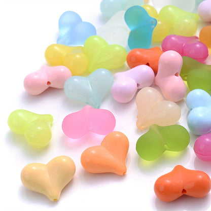 20PCS 17×21mm Multicolor Acrylic Heart Spacer Beads
