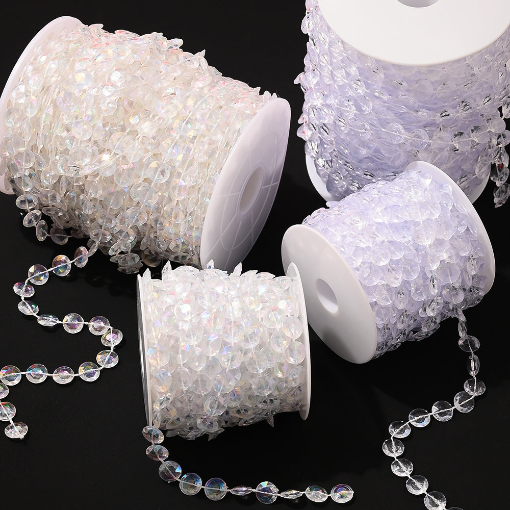 10m 10mm Transparent Acrylic Bead Chain Roll