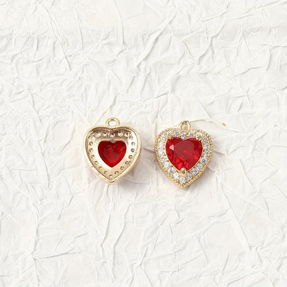 Vintage Heart Glass Pendants