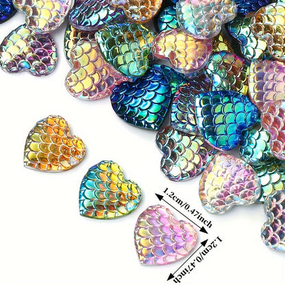30PCS 12mm Heart-Shaped Serpentine Resin Bead Set