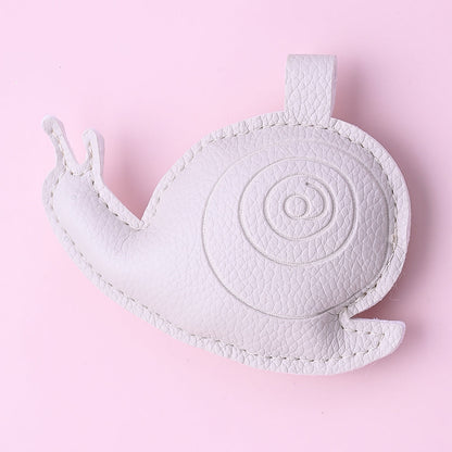 1PC 72×88mm 3D Leather Snail Pendant Keychain
