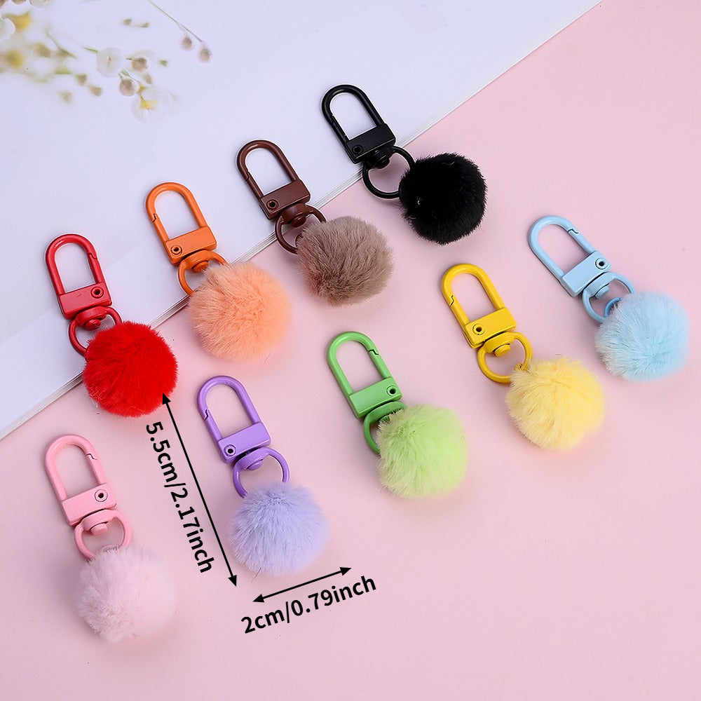 5.5x2 cm Alloy Ribbon Pom-Pom Keychain Charms