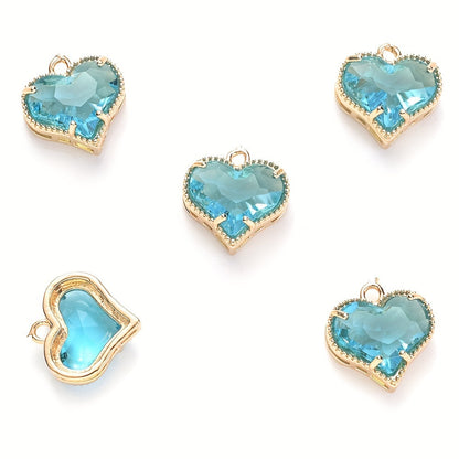 Faceted Heart Rhinestone Pendants