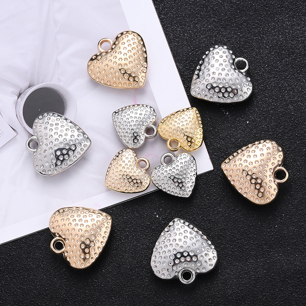 Polka Dot Striped Heart CCB Pendants