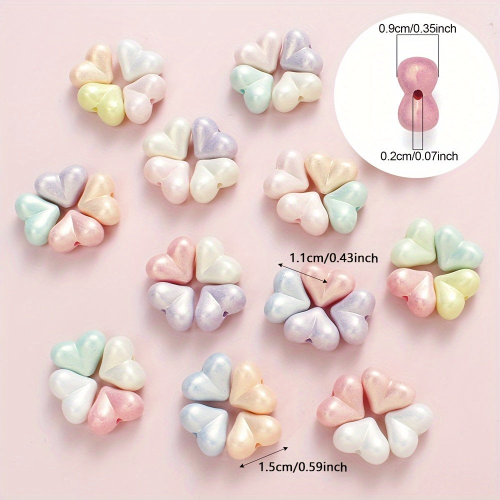 Macaron Heart Acrylic Beads