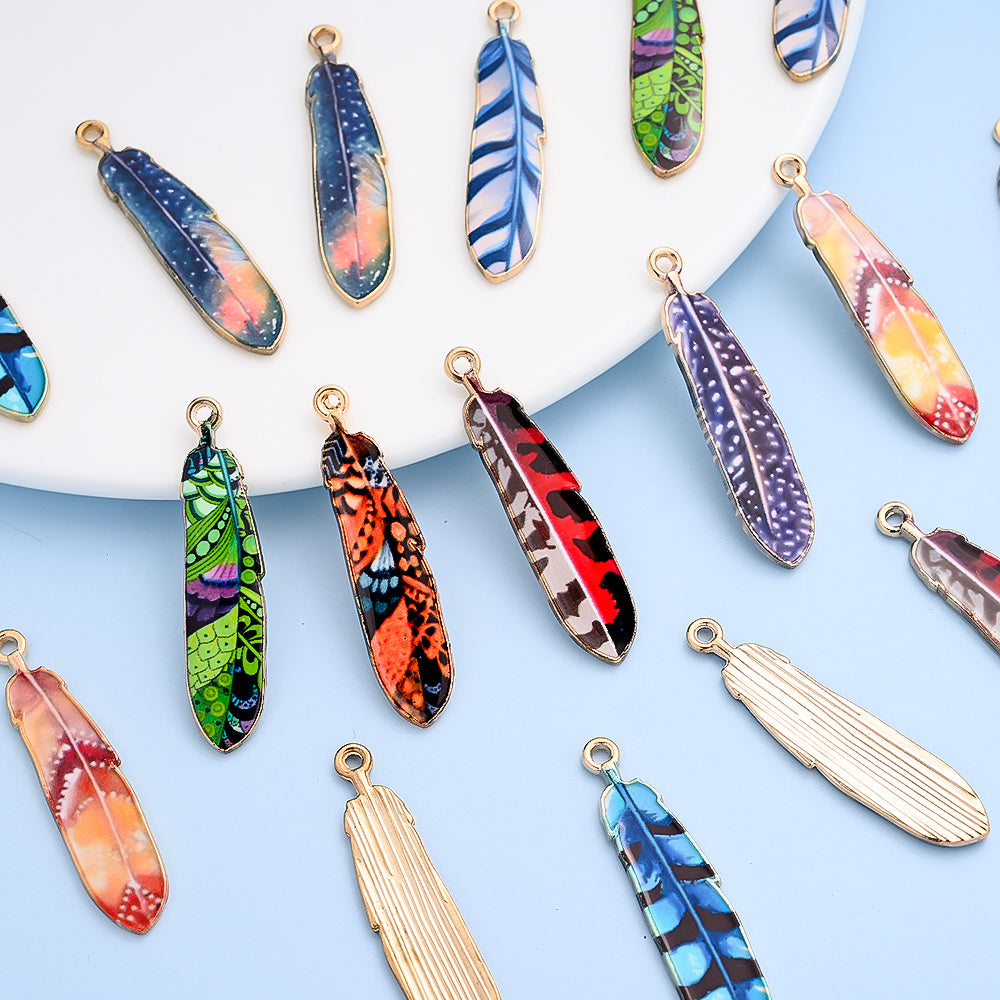 Bohemian Feather Alloy Pendant Charms