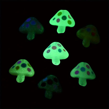 5PCS 17×19mm Luminous Mushroom Acrylic Bead Set