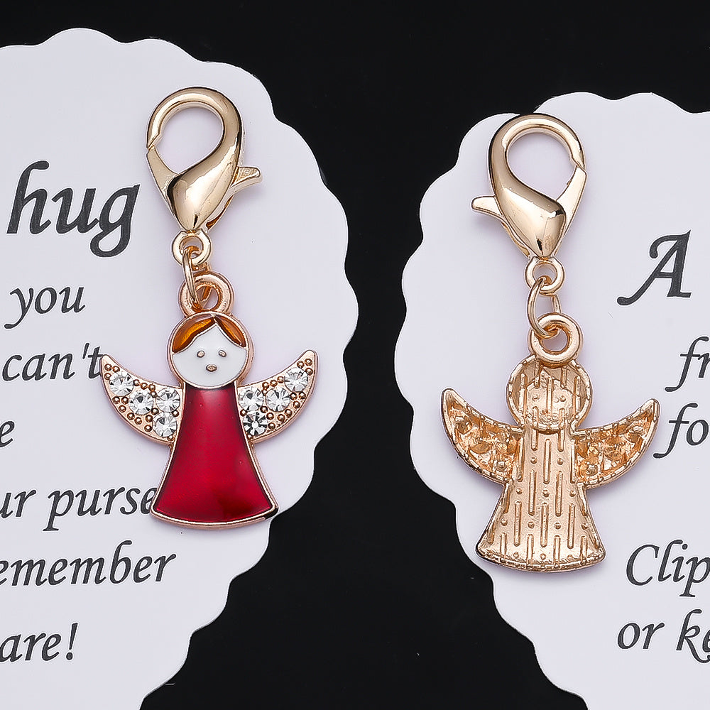 Red Angel Keychain with Thank You Card