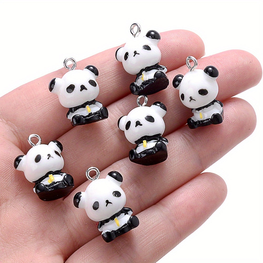 15x19mm 5pcs Panda Charms Pendant, Assorted Resin Pendants