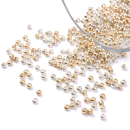 Gold and Silver 2/3/4 mm Glass Seed Beads