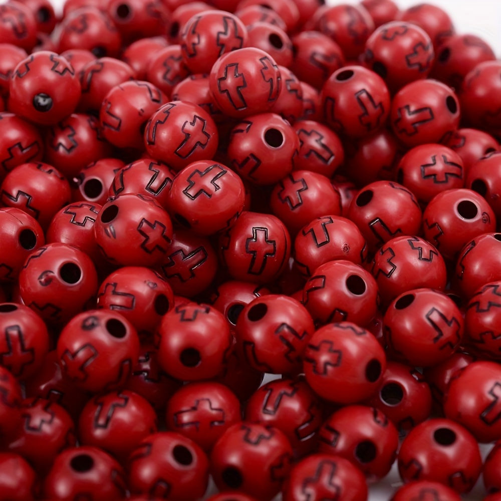Round Cross Acrylic Beads