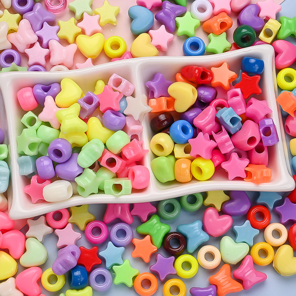 Mixed Heart Butterfly Acrylic Beads