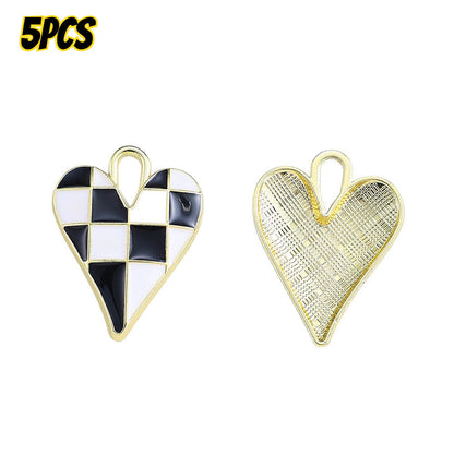 Alloy Enamel Big Heart Charms