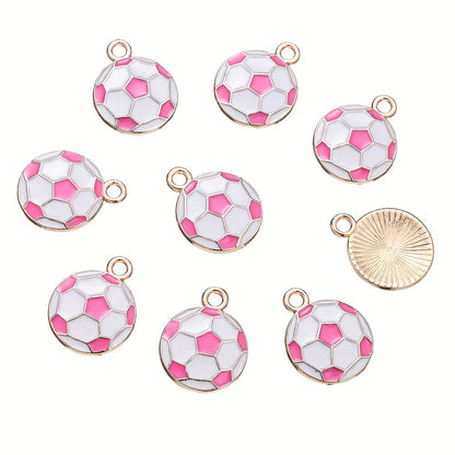 10PCS 13×17mm Colorful Football Acrylic Pendant Set