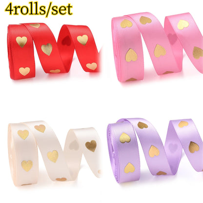 Peach Heart Gift Wrapping Ribbon