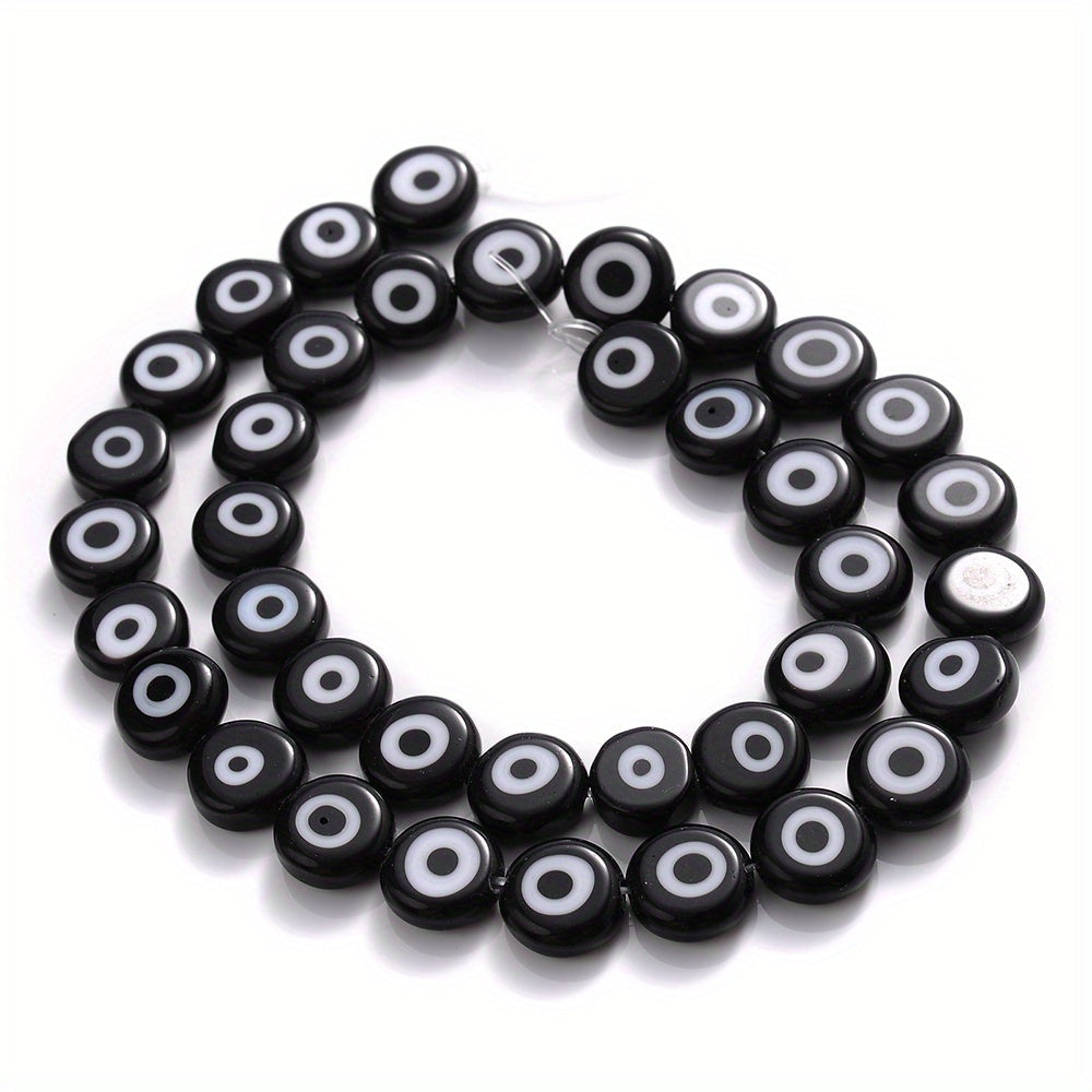 Flat Evil Eye Glass Beads