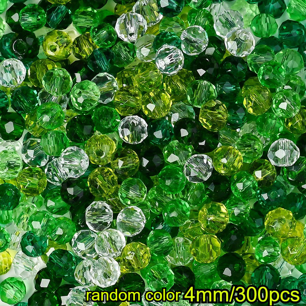 Faceted Green Glass Beads