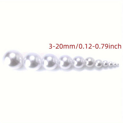 10PCS 20mm White & Beige Round Acrylic Bead Set