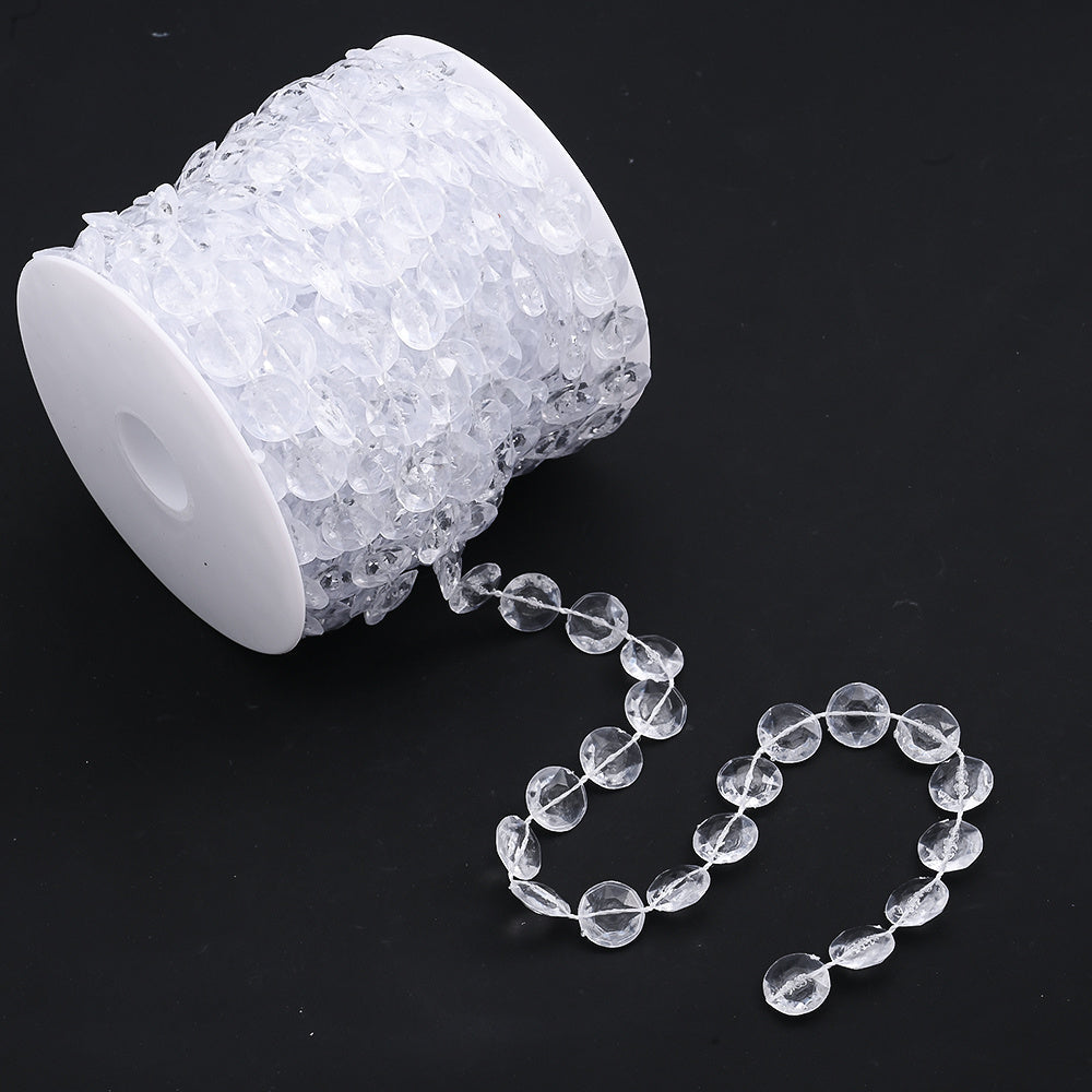 10m 10mm Transparent Acrylic Bead Chain Roll