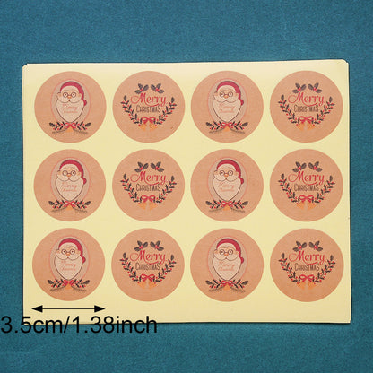 Santa Snowflake Round Stickers