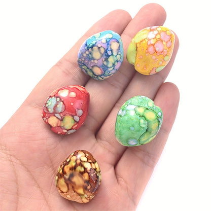 Multicolor Oval Acrylic Beads