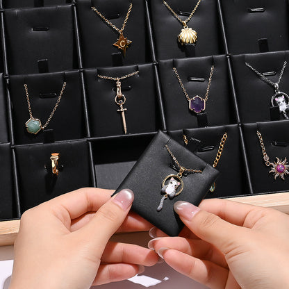 24-Grid Large Wooden Jewelry Display & Storage Box
