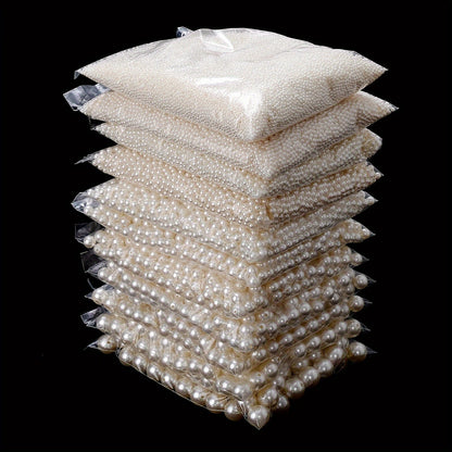 10PCS 20mm White & Beige Round Acrylic Bead Set