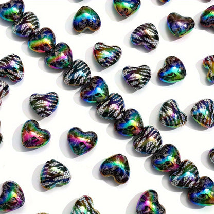 10PCS 19×22mm Lace Love Acrylic Bead Set