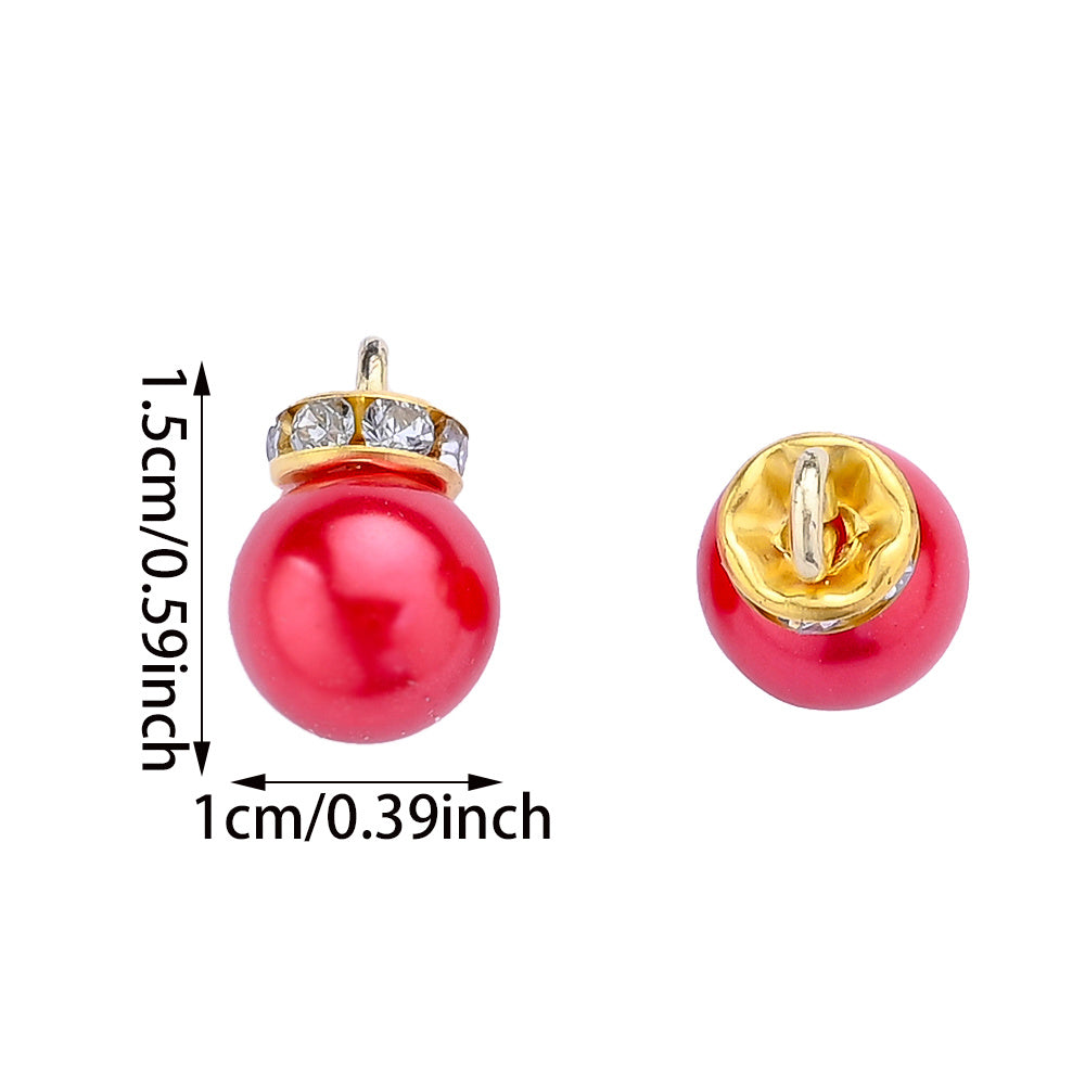 120PCS Pink Imitation Pearl Rhinestone Bead & Pendant Set
